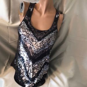 Express Sequin Embellished Tank Top